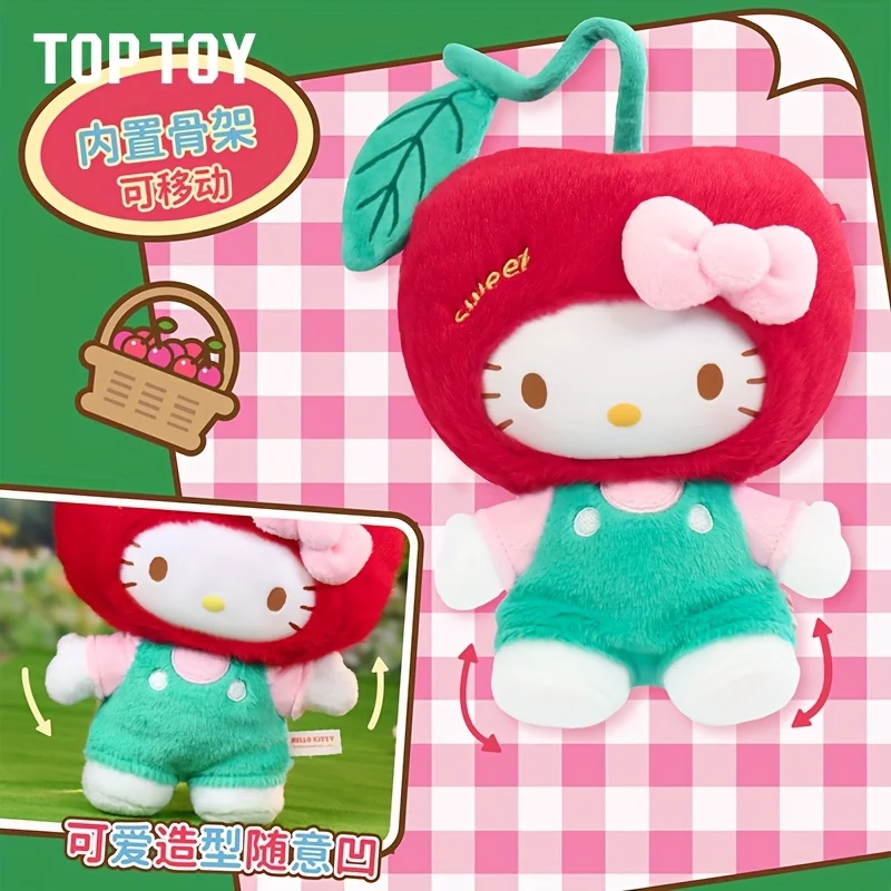 TOPTOY Sanrio HELLO KITTY Cherry Vinyl Plush Doll Hello Kitty Blind Box Birthday Gift Cute Trendy Toy Halloween Ornaments