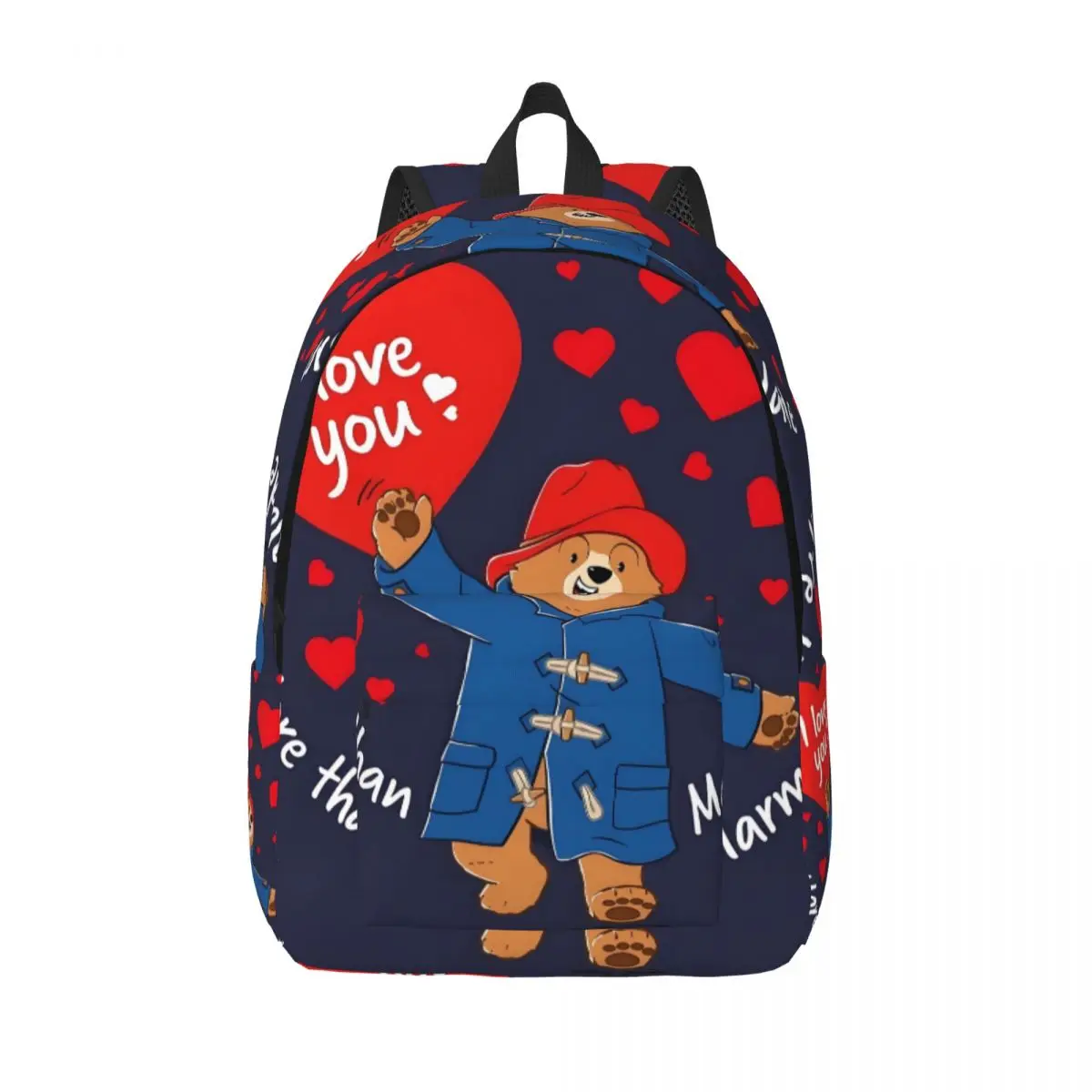 حقائب ظهر مخصصة من قماش بادينغتون بير لوف للنساء والرجال حقيبة كتب لطلاب المدارس الجامعية تناسب حقائب الكمبيوتر المحمول مقاس 15 بوصة