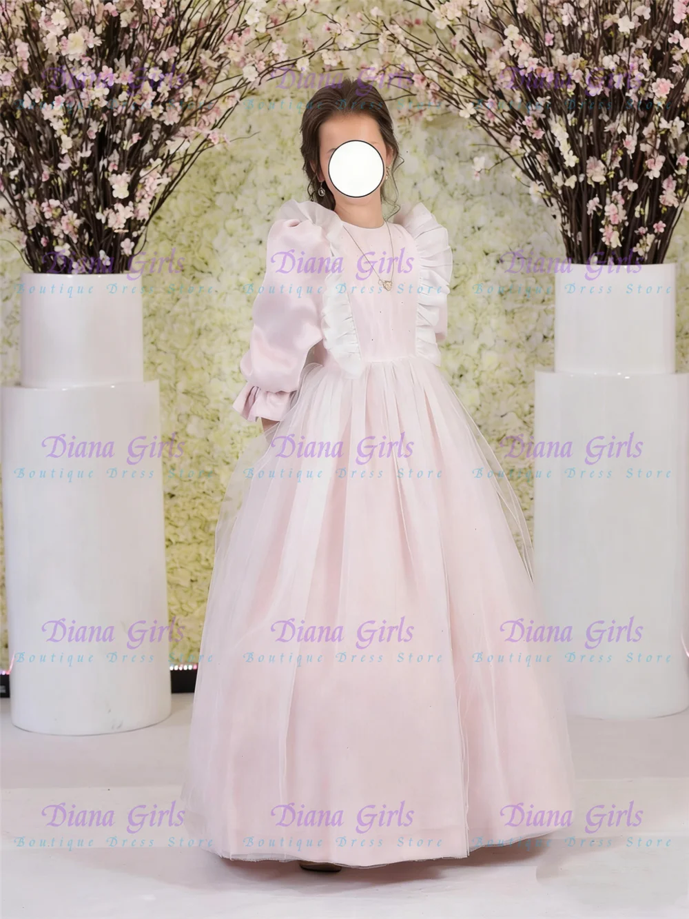 New 2026 Quality Lovely Tulle A-Line Fluffy Bow Applique Flower Girl Dress for Wedding Birthday Party Evening Ball Gowns