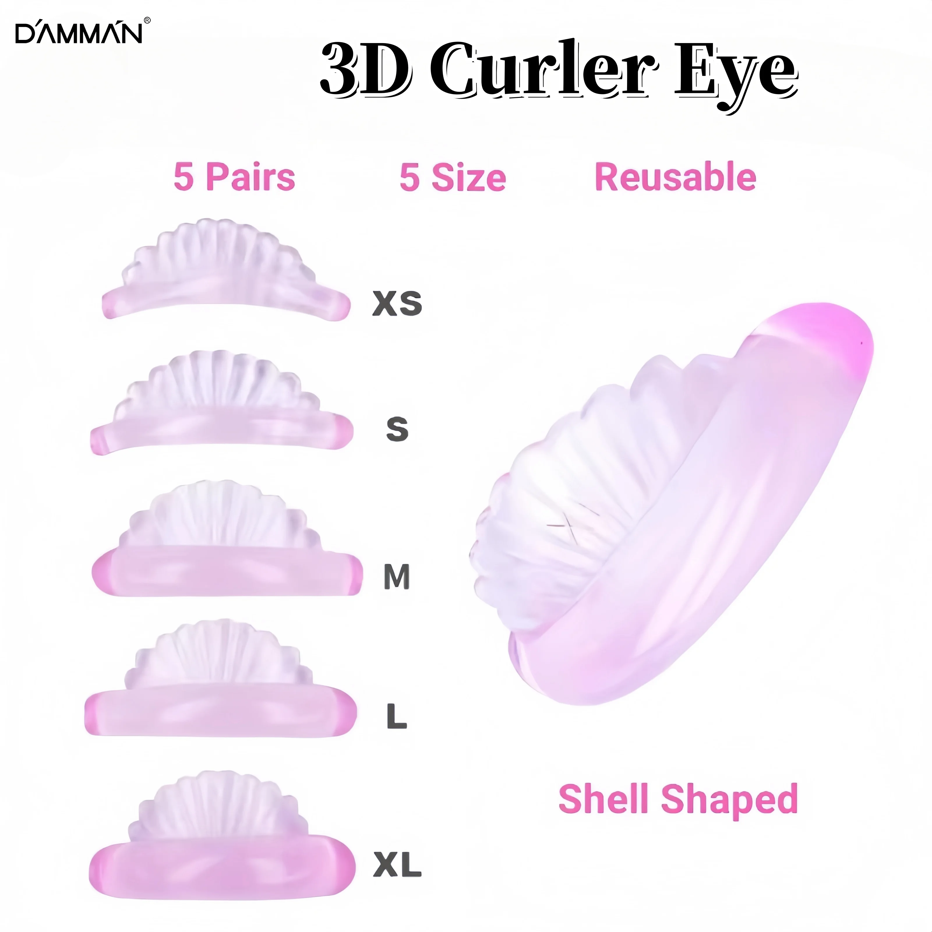 

5 Pair XS/S/M/L/XL 3D Eyelash Spacer Reusable Silicone Pad For Hot Eyelashes Extension Perm Aid Curl Eyelash Lifting Aid Makeups