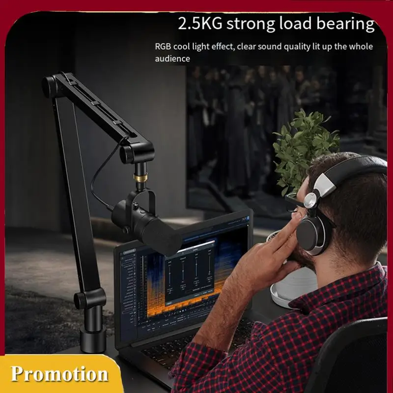 

Hot!360 Degree Adjustable Microphone Stand With Phone Holder Live Streaming Heavy Duty Boom Arm Microphone Holder