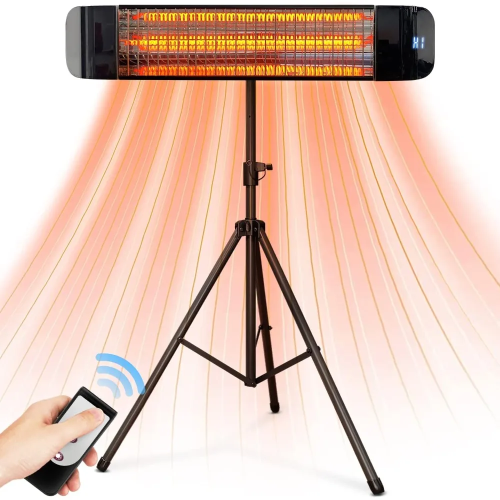 

Electric Outdoor Heater, Infrared Patio Heater for Outdoor/Indoor Use, Wall Mounted/Ceiling/Tripod Infrared Heater Ou