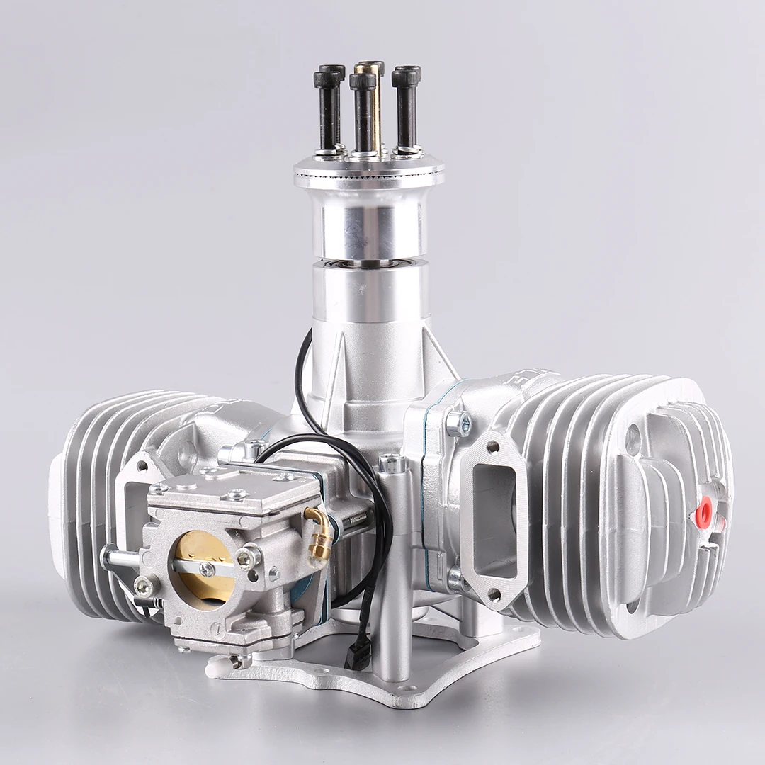DLE170 170CC Two Stroke Twin Cylinder Gas Engine Side Exhaust Naturally Air Cooled Hand Start RC Aircraft Power Plant