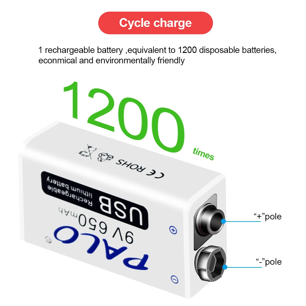 Akumulator 9 V 6 f22 650mAh Micro USB 9-woltowe akumulatory litowo-jonowe 9 v do multimetru KTV mikrofon wykrywacz metalu