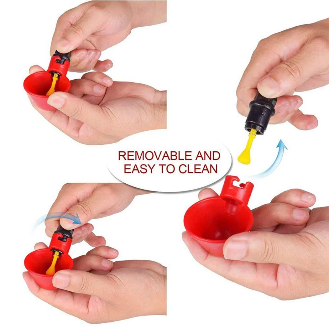 

10 шт., поилка для курицы, поилка для птицы, поилка для птицы, диспенсер для питьевой воды, чашки, поилка для воды, инструмент для птиц, перепела