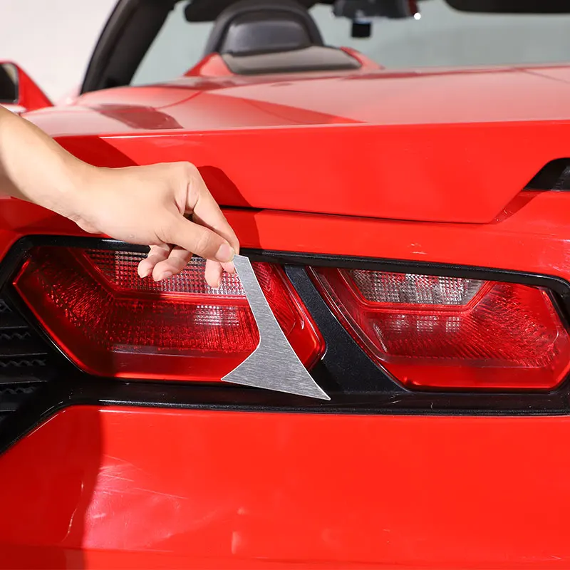 

Для Chevrolet Corvette C7 2014-19 автомобильный Стайлинг алюминиевый сплав Серебряный Автомобильный задний свет лампа капот блестки отделка стикер автомобильные аксессуары