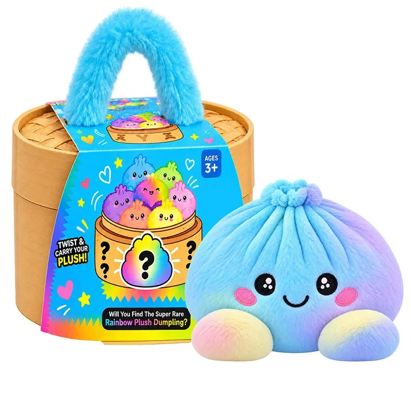 Mystery Rainbow Plush Dumpling Squishy With Steamer Basket, New Cute &  Stuffed Plushies Fidget Toys, Creative Christmas Gifts