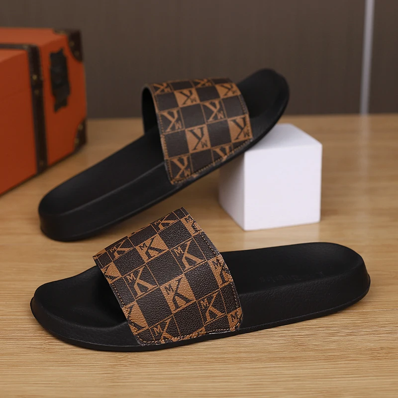 Men's Stylish Large Size One Strap Slides Soft Non-slip Sole Outdoor Beach Slippers Fashion Casual Comfortable Summer Flip Flops