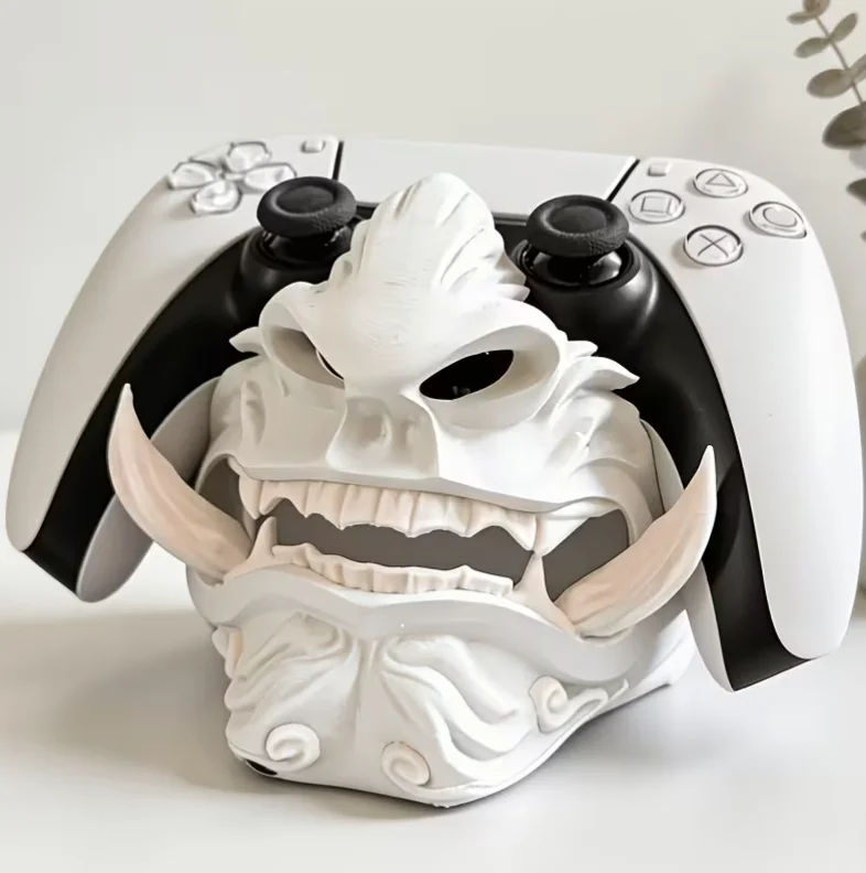 Nova Base para Controle de Jogo PS5 - Suporte de Mesa para Controle com Máscara de Samurai/Máscara de Fantasma - Decoração para Console de Jogos e Computador