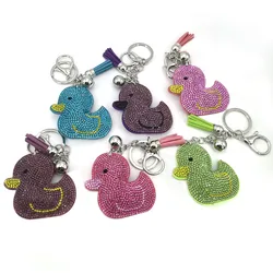 Crystal Duck Keychain with Full Rhinestones Unique Cute Animal Key Ring for Women Fashionable Bag Accessory Car Key Chain Holder