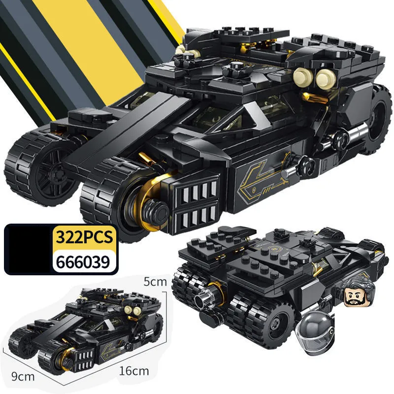 Speed Racing Super Hero Batmobile Joker Vehicle Car Weapon Assemble Figures Building Blocks Sets Classic Movie Model Bricks Toys view 4