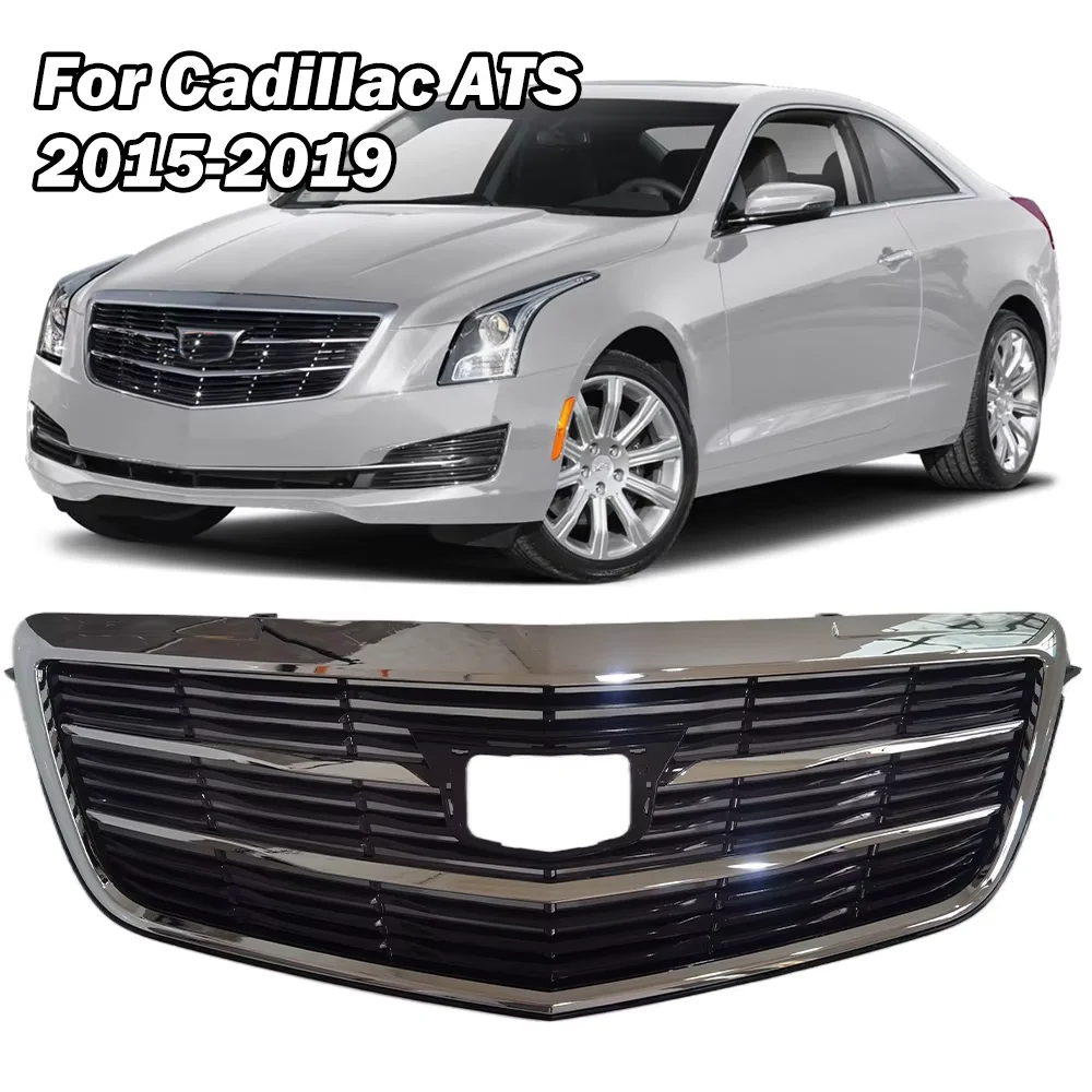 

For Cadillac ATS 2015-2019 Front Upper Bumper Grille Chrome Mesh Replacement Bumper Hood Grid Racing Grills accessories 22879627