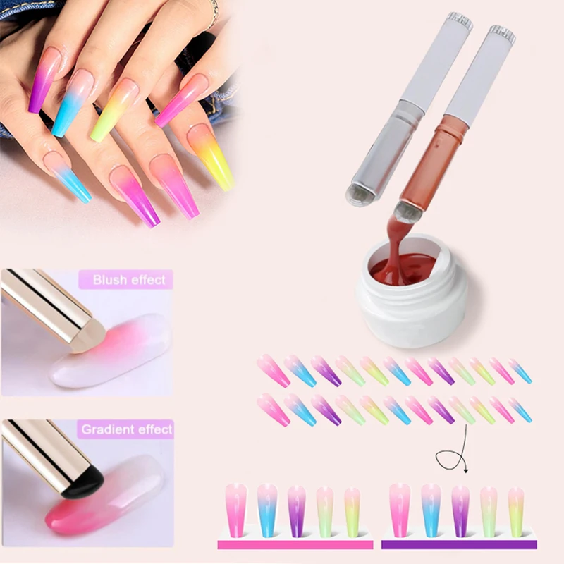 1 pcs Nail Art Silicone Applicator Sticks Chrome Pigment Dust Applying Manicure Tool Easy-Daub Pigment Silicone Nail Brushes