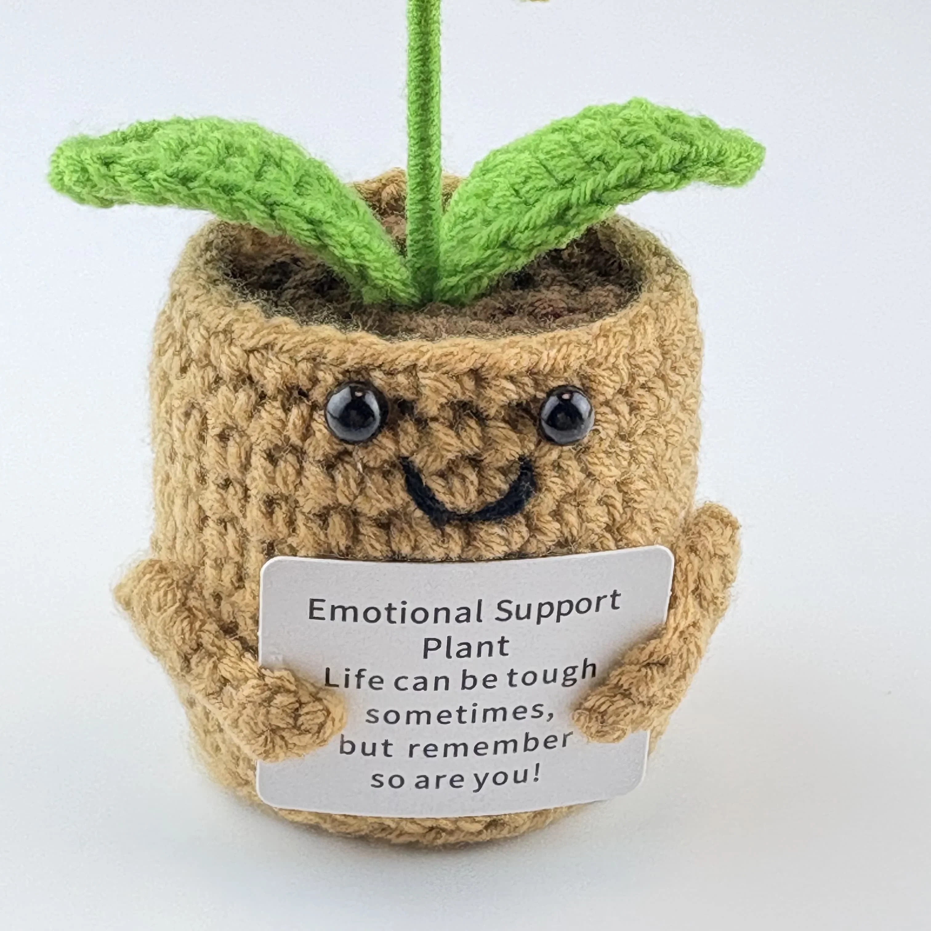 Positive Energy Heart Flower Hand-woven Dolls Home Room Decor Hug Pocket Knitting Doll Positive Card Desktop Ornament Gifts