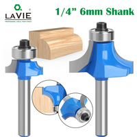 LAVIE 1pc 6mm 6.35mm Corner Round Over Router Bit With Bearing For Wood Woodworking Tool Tungsten Carbide Milling Cutter 01035