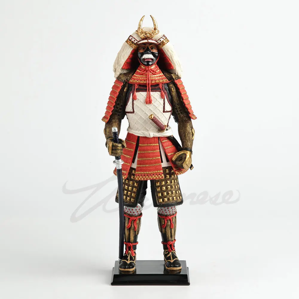 Japanese Samurai Warrior Figurine Resin Statue Traditional Armor Bushido Samurai Sculpture Home Office Decorative Ornament Gift