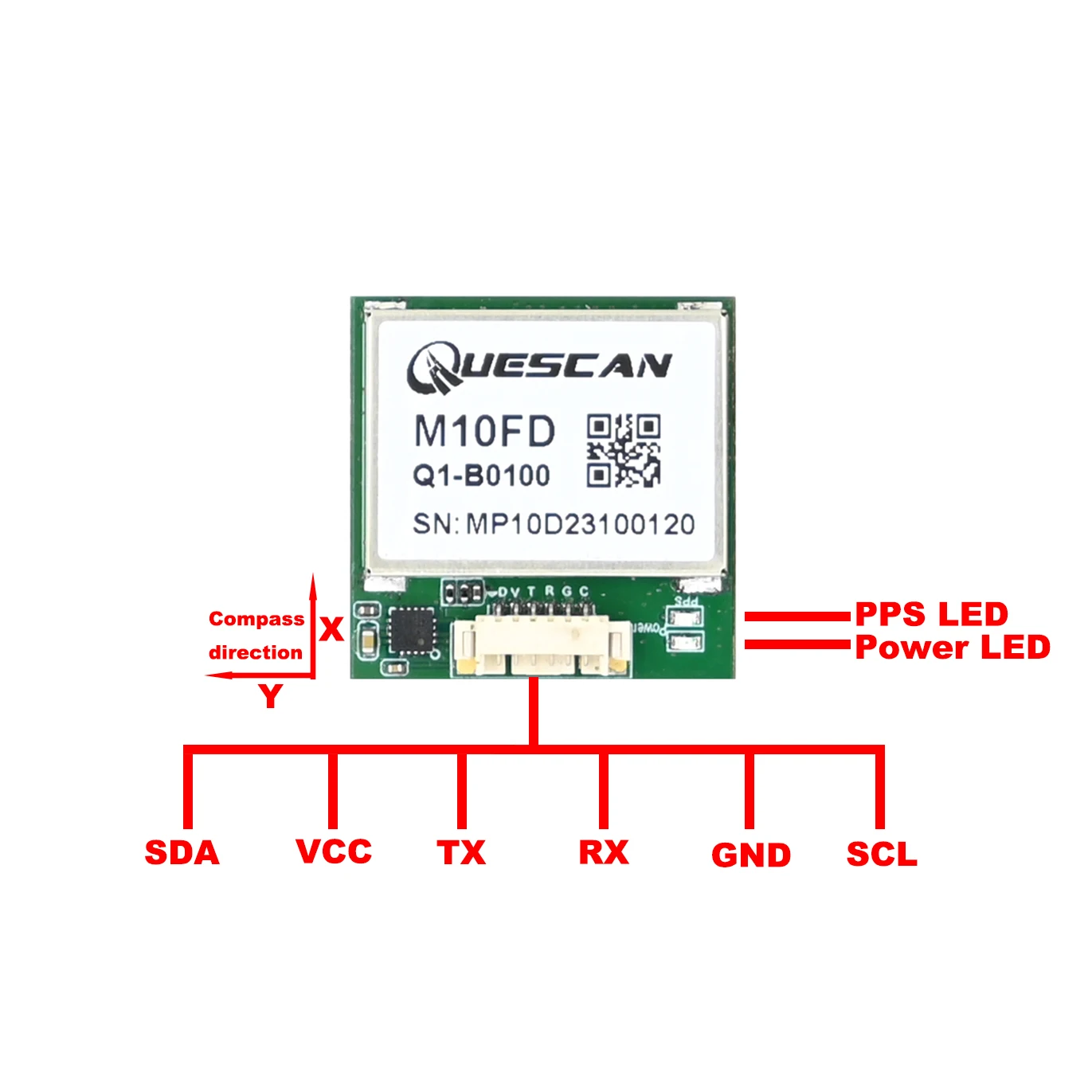 QUESCAN 28mm 10Hz GPS Compass Module FPV Drone M10 GPS for PIXHAWK APM Betaflight INAV GPS Galileo Beidou GLONASS UBX Protocol