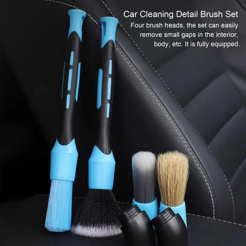 

Detailing Brush Set Auto Air Vent Brush Set Ultra Soft Duster Brushes Car Interior Detail Brush Kit Auto Boar Hair Cleaning tool