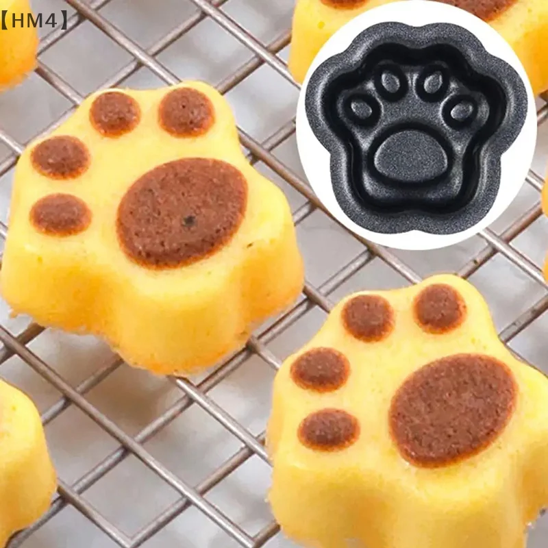 〔HM4〕Cetakan Kue Cakar Kucing, Loyang Kue Mini Aluminium Anti Lengket, Alat Memanggang, Aksesori Dapur Rumah Tangga, Cetakan Mudah Dilepas
