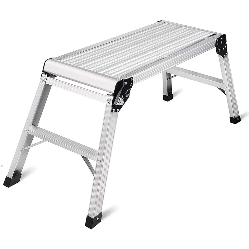 Folding Work Platform with Non-Slip Feet Aluminum Drywall Stool Ladder Heavy Duty Bench 660 lbs Load Capacity 30x12x20 Inch