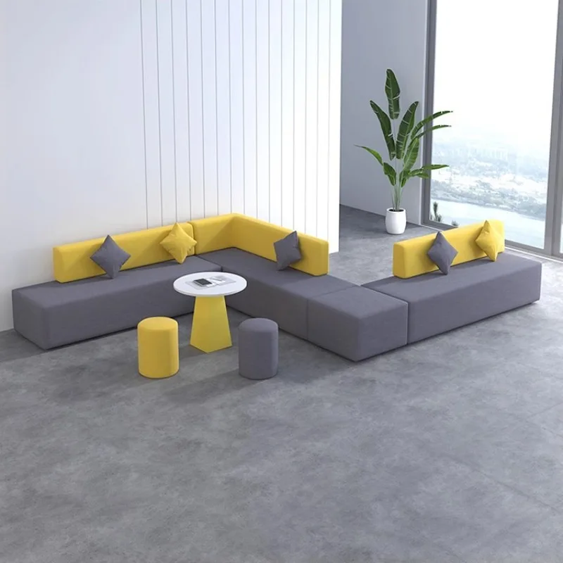 Sofa coffee table combination corner sofa creative reception room meeting room modern simple leisure
