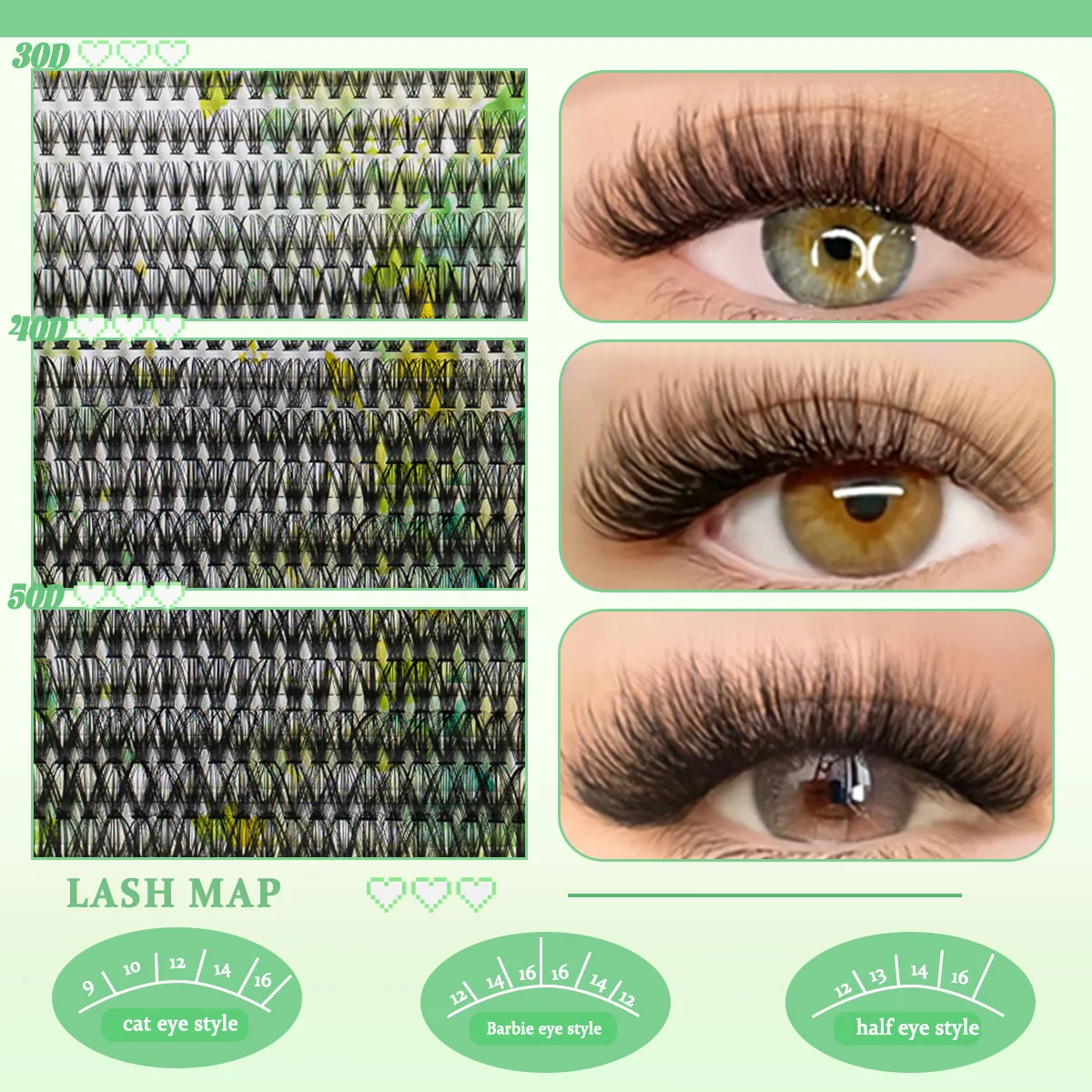 ISEEN DIY Eyelash Extension Kit Soft Eyelash Individual Eyelashes Kit with Lash Bond & Seal and Lash Tweezers and Brush