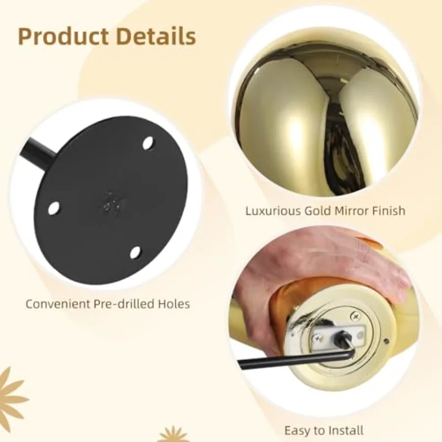 ขาตั้งวิกผมติดผนังแบบหรูหรา สีทองโครเมียม สำหรับโชว์หมวก เครื่องประดับศีรษะ แว่นตา ดีไซน์สวยงามและใช้งานได้จริง