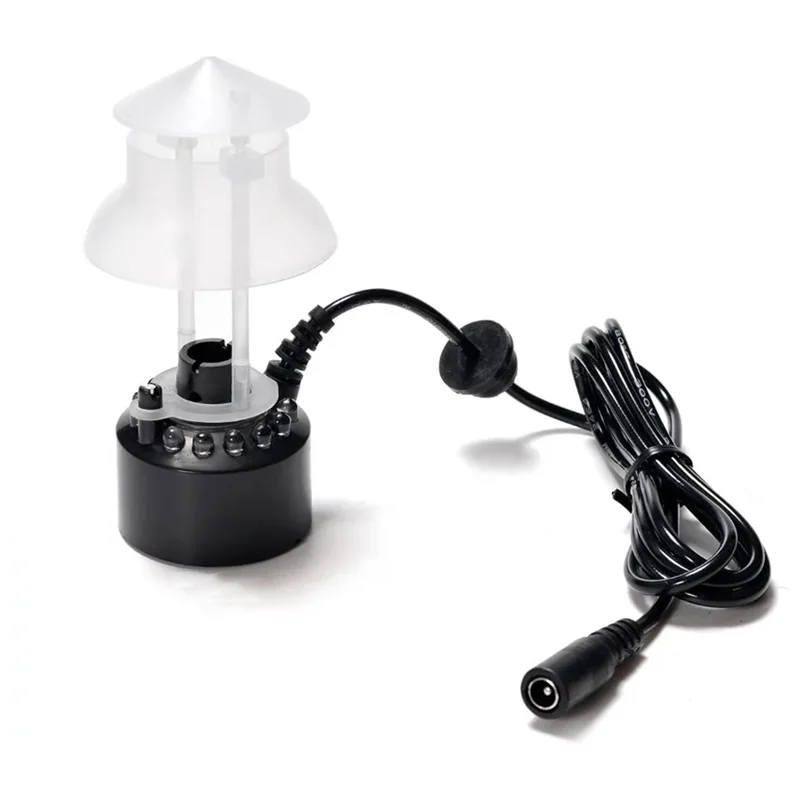 A67M-Mist Maker 12 LED Mister Fogger Water Fountain Pond Fog Machine Electric Ultrasonic Atomizer With Splash Guard