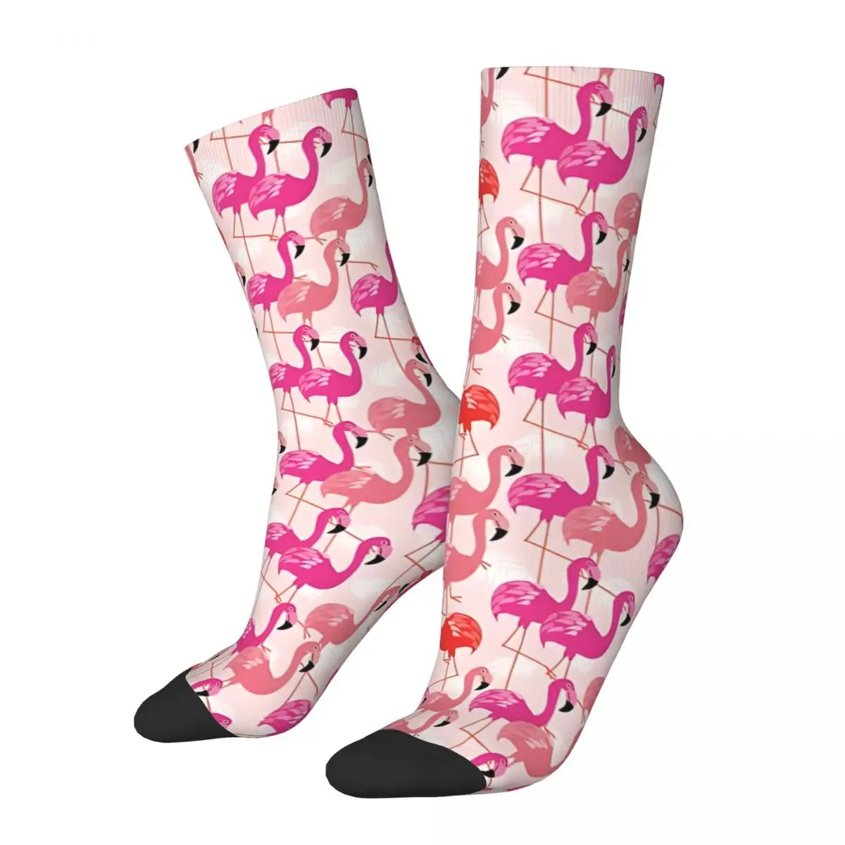 Calcetines con estampado de flamencos para hombre y mujer, medias de primavera, verano, otoño e invierno, regalo, novedad