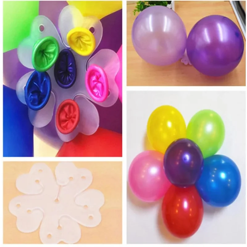 50pcs Balloon Seal Clip Multi Balloon Sticks Accessories Plum Flower Shaped Balloon Clips Set Happy Birthday Party Supplies