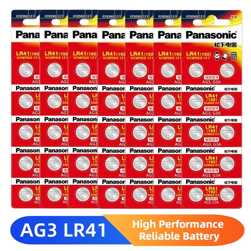 2-50pcs Panasonic AG3 LR41 Alkaline Battery Batteries Durable SR41 192 384 SR41SW For Watch Clock Calculator Remote Button Cell