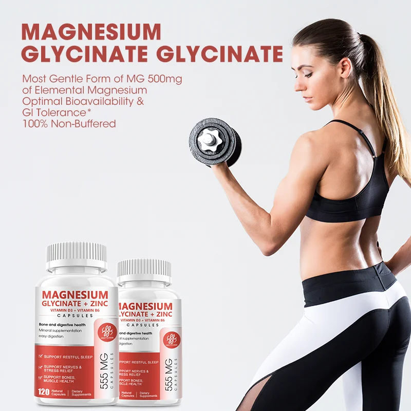 Magnesium (Glycinate) Supplement to Support Stress Relief, Sleep, Heart Health, Nerves, Muscles, and Metabolism, Relaxation