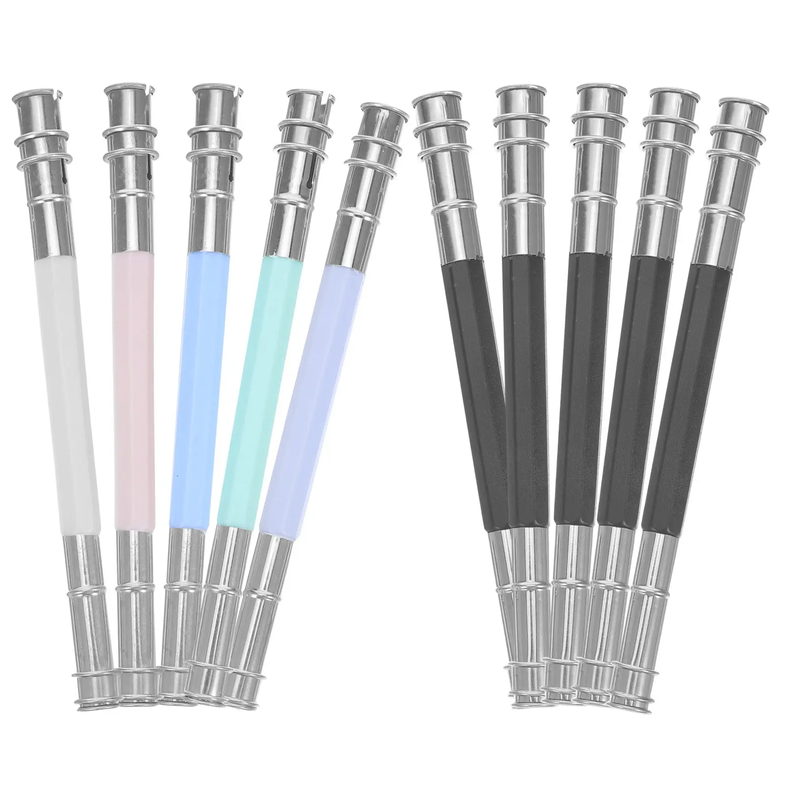 

10Pcs Dual Head Pencil Extender Metal Lengthener for Short Pencils Colored Art Drafting Sketching Tools Friendly Extended