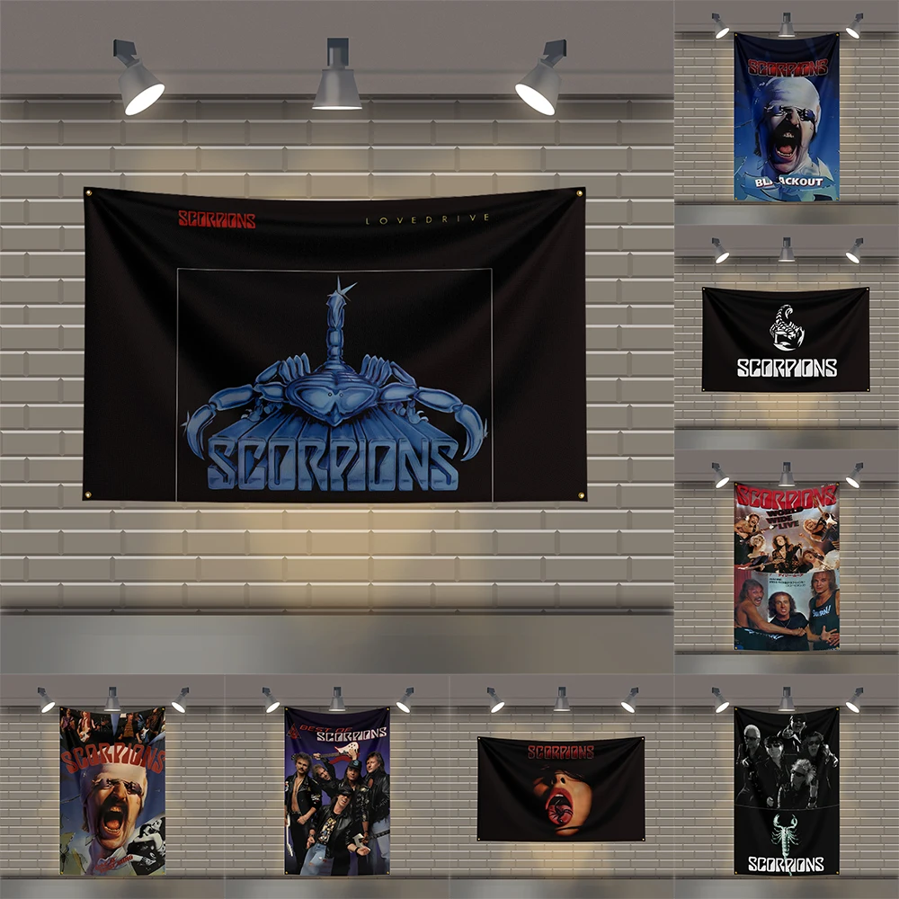 

3x5 Ft S-Scorpionss Heavy Metal Band Flag Rock Music Wall Banner for Bedroom Studio Bar Concert Outdoor Decor
