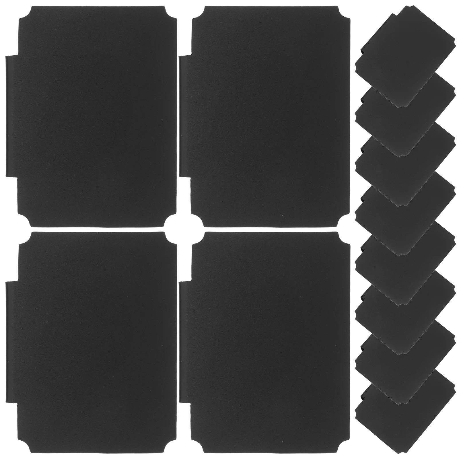 12개 클립형 라벨 매트 블랙 드라이 지우개 칠판 태그 보관 바구니 식료품 저장실 세탁실 정리용 쓰기 가능한 라벨 클립