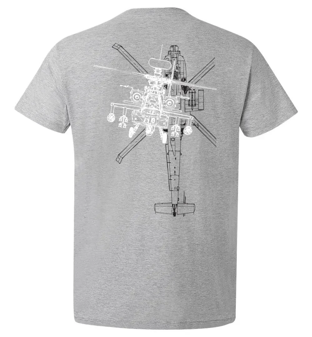 Creative Design AH-64 Apache Helicopter Gunships T-Shirt. Summer Cotton Short Sleeve O-Neck Mens T Shirt New S-3XL