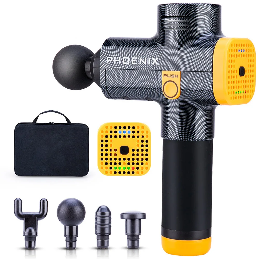 

Phoenix Touchscreen Massage Gun Deep Tissue Muscle Massager with A1 A2 A3 Heads for Athletes And Relaxation