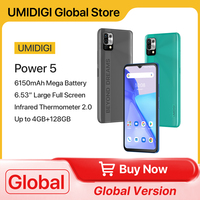 In Stock UMIDIGI Power 5 Android 11 Smartphone 128GB Helio G25 16MP Triple Camera 6150mAh 6.53'' Display Global Version Cellular