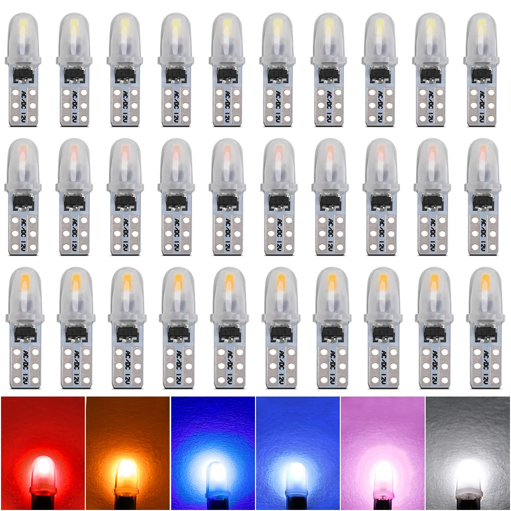 Wholesale 100pcs T5 Led Bulb W3W W1.2W Led Canbus Car Interior Lights Dashboard Gauge Speed Indicator Wedge Auto Instrument Lamp