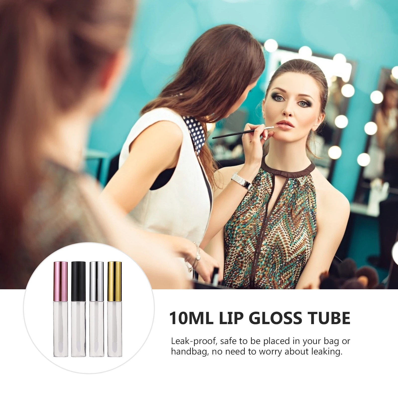 

40Pcs Empty Portable Lip Gloss Tubes Leak Proof Refillable ABS 10ml Lip Balm Eye Shadow Containers Travel Use Empty Containers