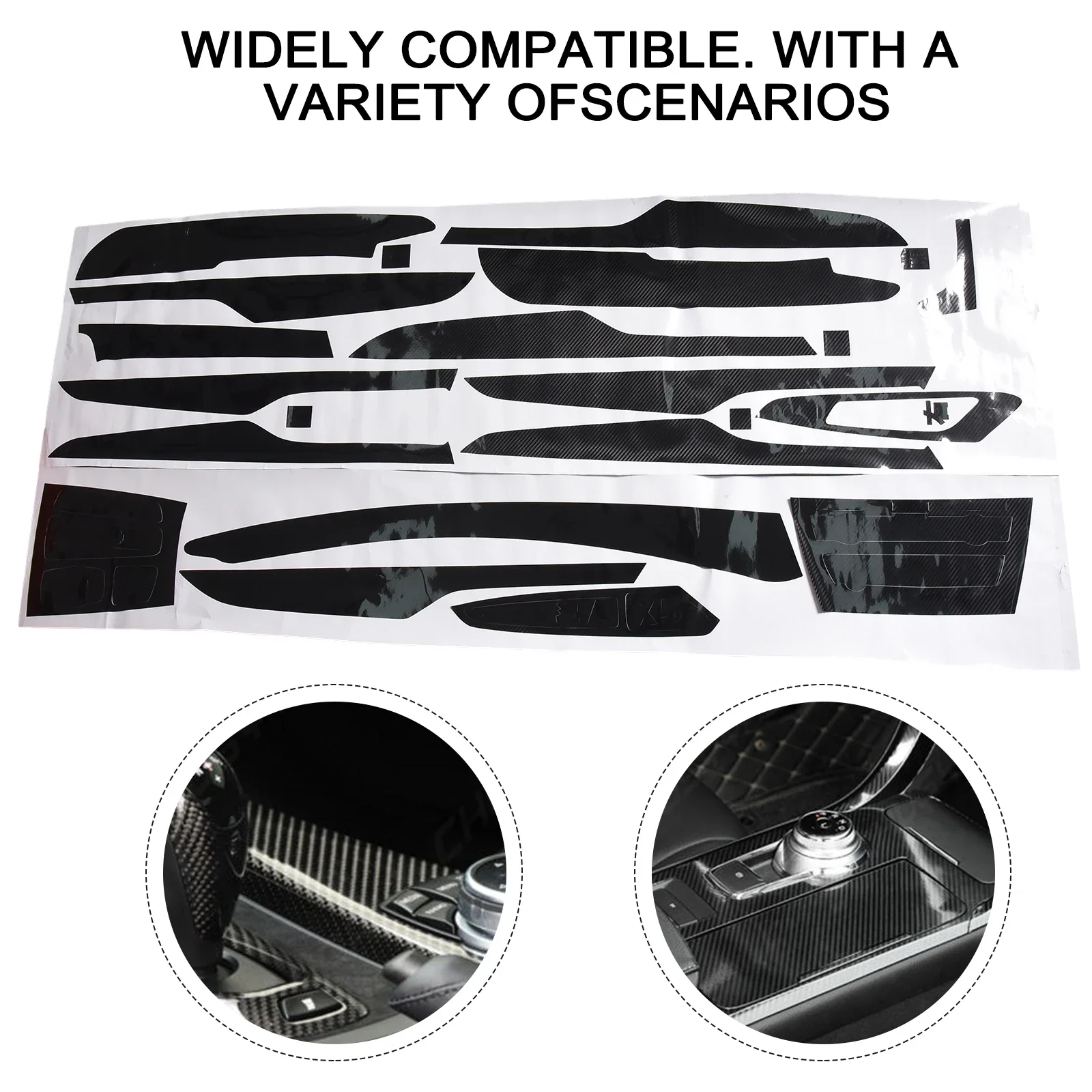 Carbon Fiber Interior Stickers Car Interior Trim Durable For Right-Hand Drive Modification Texture Vinyl High Quality