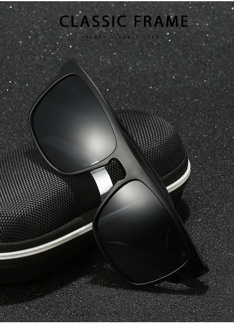 Polarisierte Herren Mode Eckige Sonnenbrille Klassische Marken-Designer-Sonnenbrille Angeln Camping Herren-Brillen – Detail 7