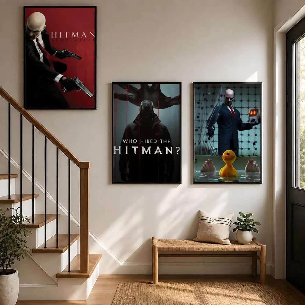 Game Hitman Agent 47 Stealth Action Poster PP Wall Art Print Removable Water-Resistant Home Decor for Bedroom Apartment Gift view 4