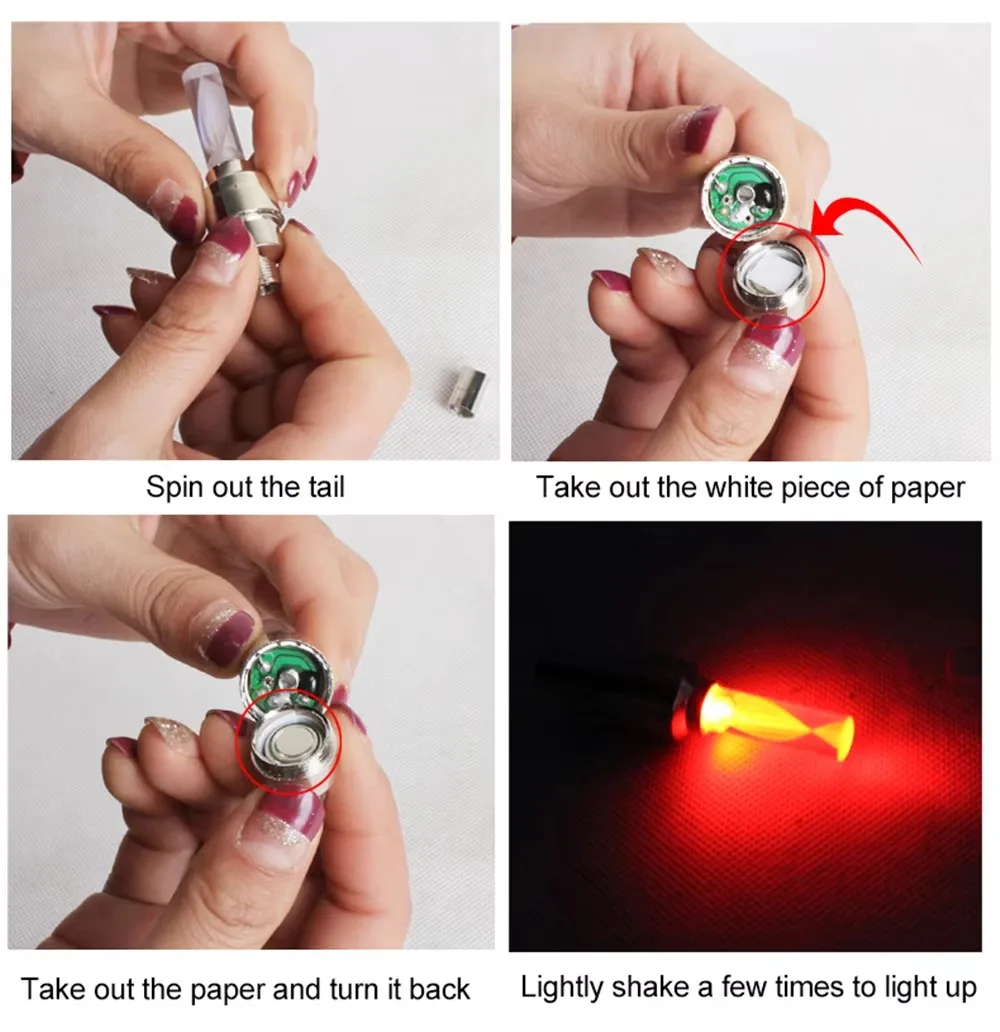 2/6Pcs Cool Colorful Bike Valve Cap LED Lights Neon Flash Spoke Lamp for Road MTB Motorcycle Car Tire Nozzle Cycling Accessories