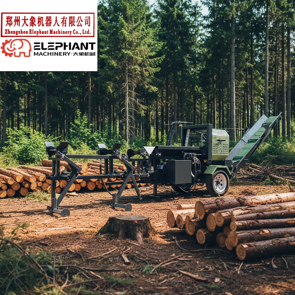 

Customized 15T Engine Horizontal Firewood Processor Motor Firewood Splitter Wood Cutting Machine Log Lifter