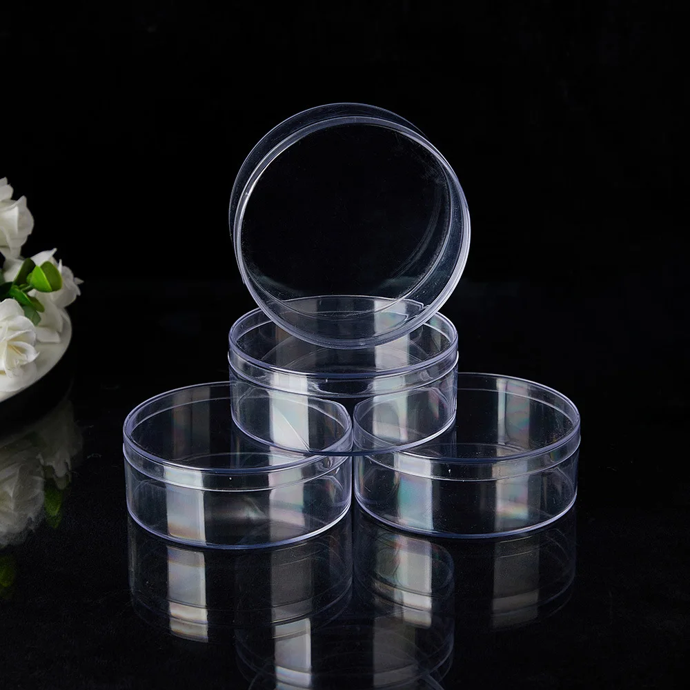 

12Pcs Clear Round Candy Boxes Small 8cm Storage Containers Lid Wedding Party Favor Jewelry Organizer Graduation Favor Container