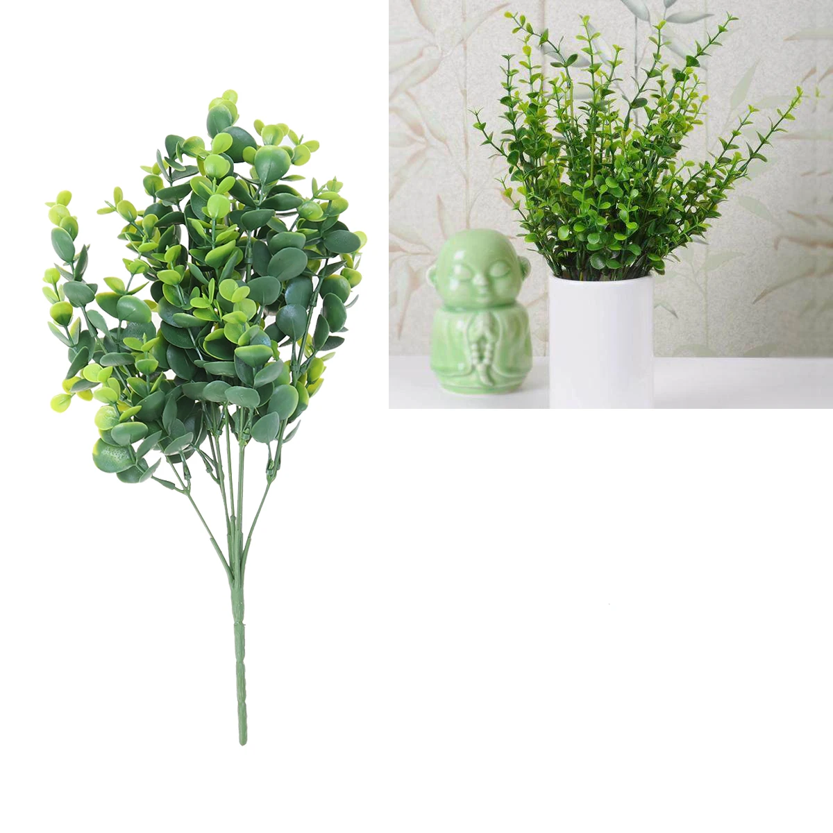 

6pc Artificial Eucalyptus Lifelike Fake Greenery Uv Resistant Boxwood Shrubs For Garden Patio Office Indoor Outdoor Decor