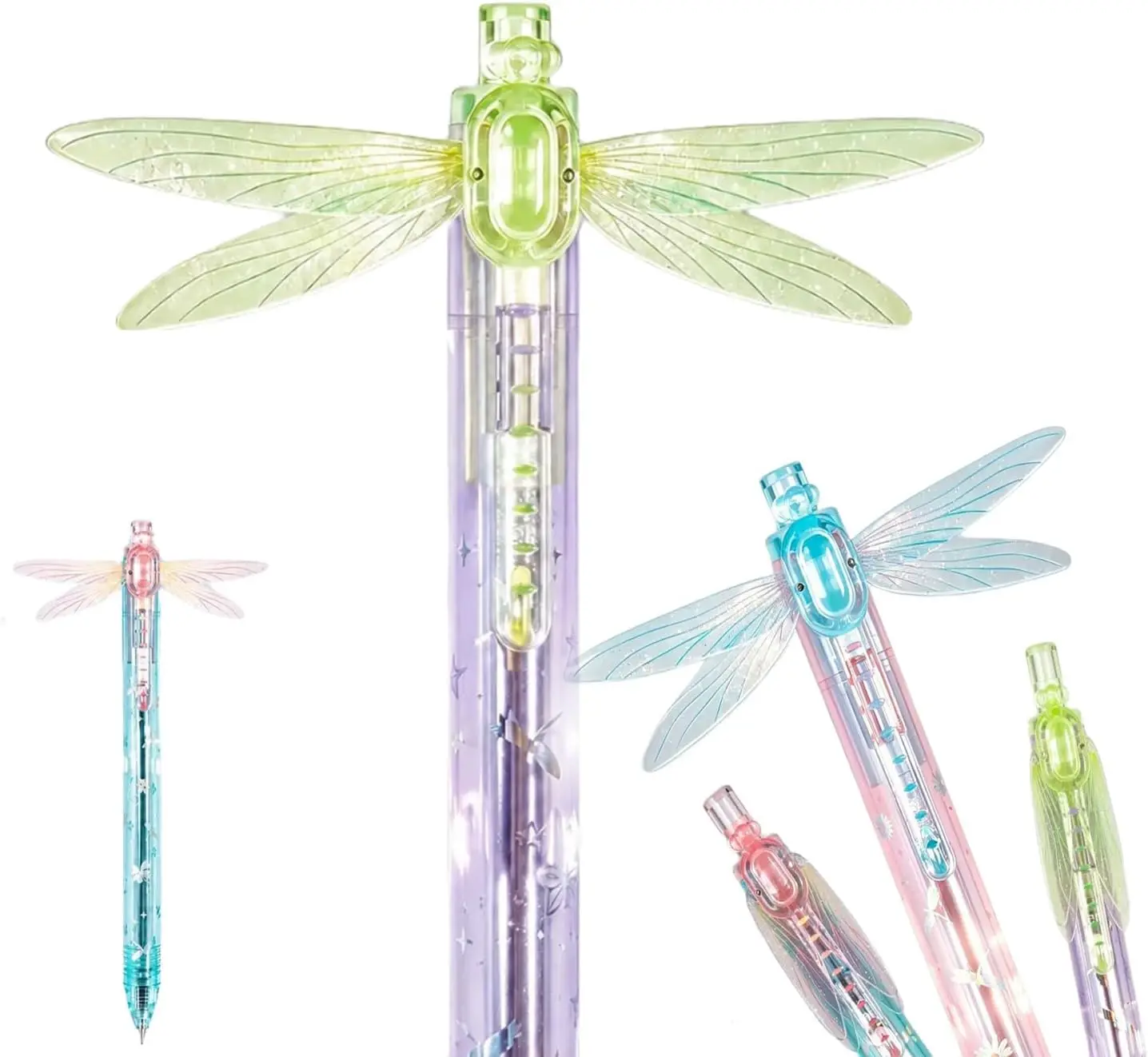 Gleaming Wings Dragonfly Pen, Dragonfly Pen with Moving Wings, Fun Animal Ballpoint Pen for Journaling, School, Office