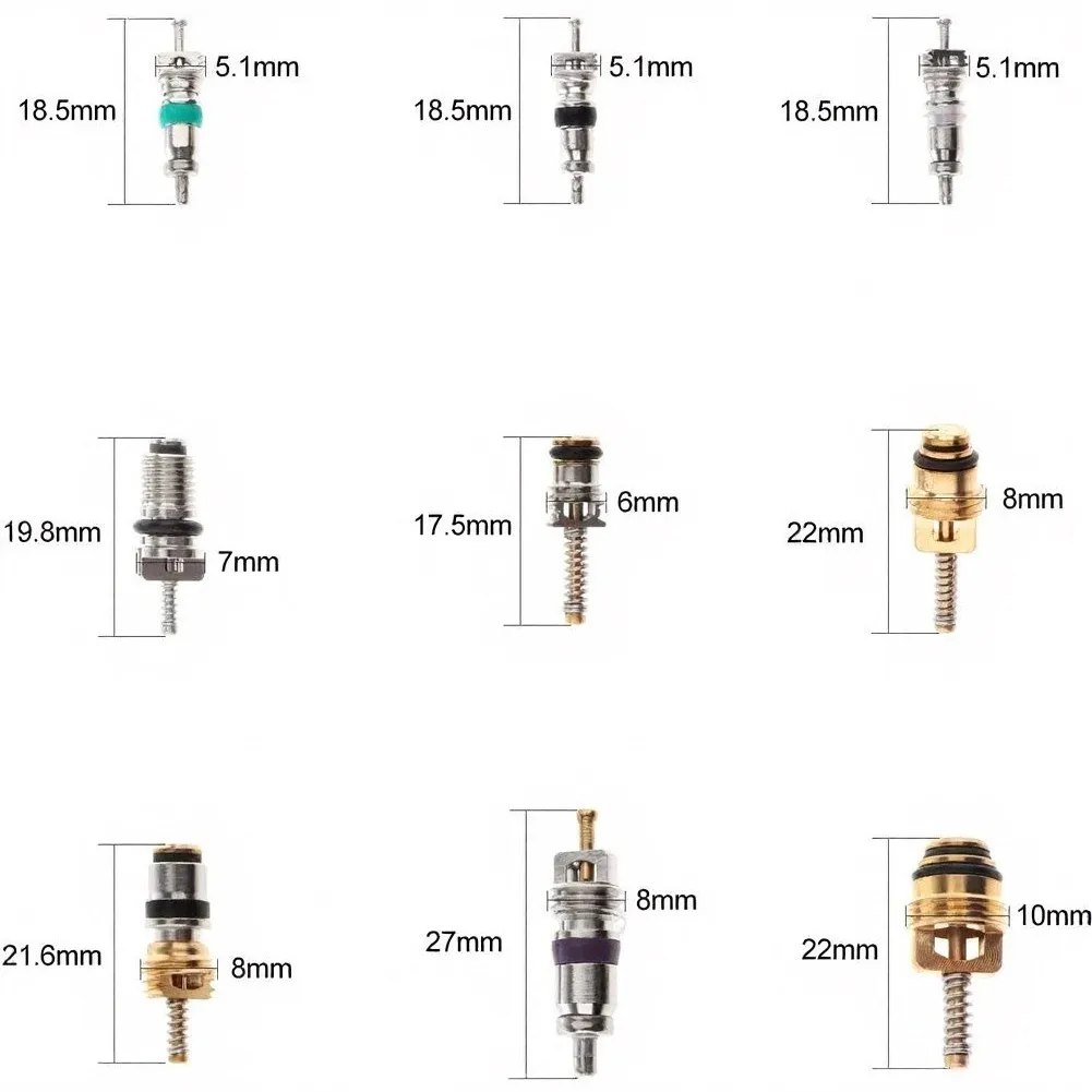 134pcs Car Air Conditioner A/C Valve Cores Assortment For R134 For R12 HVAC Valves Kit Suitable For A Range Of Car Models