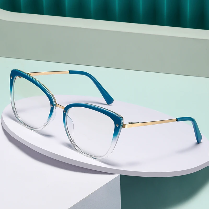 Anti Blue Light Blocking Women\'s Square Glasses Frame Fashion TR90 Radiation Protection Eyeglasses Transparent Eyewear 2076